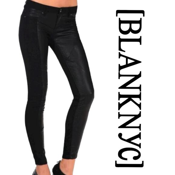 BLANKNYC CRUNCHY LICORICE SKINNY FAUX LEATHER JEANS SIZE 27 - Picture 1 of 12